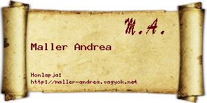 Maller Andrea névjegykártya